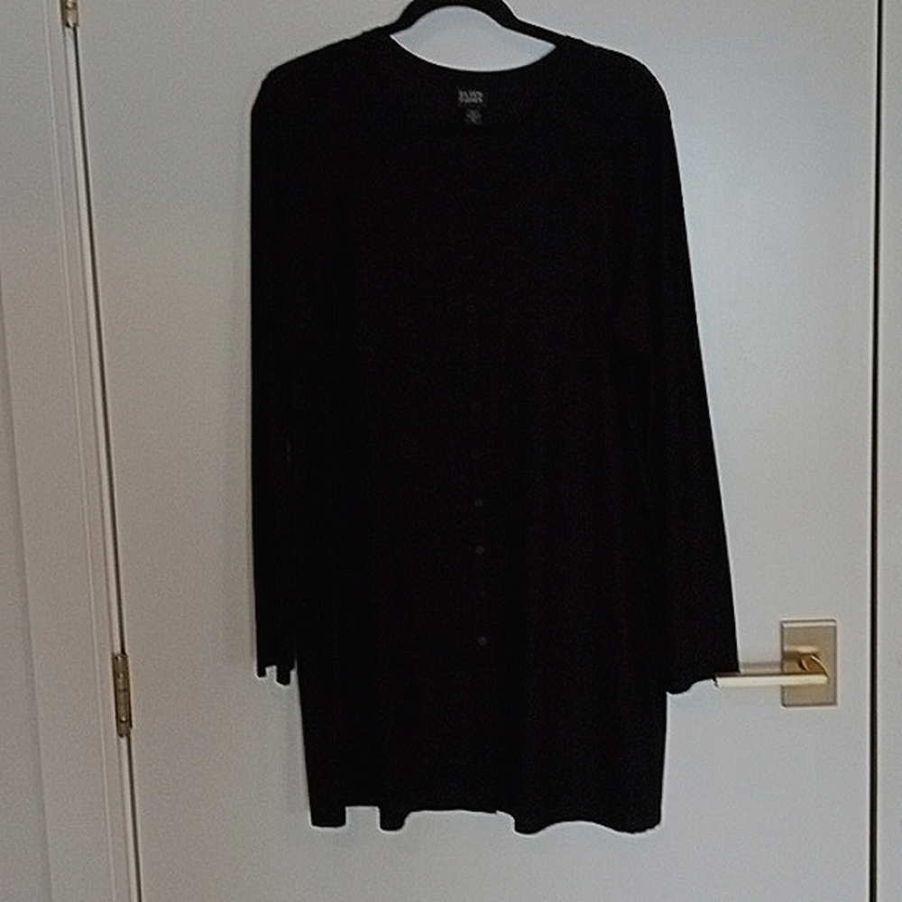 Eileen Fisher Black Long-Sleeve Tunic Top